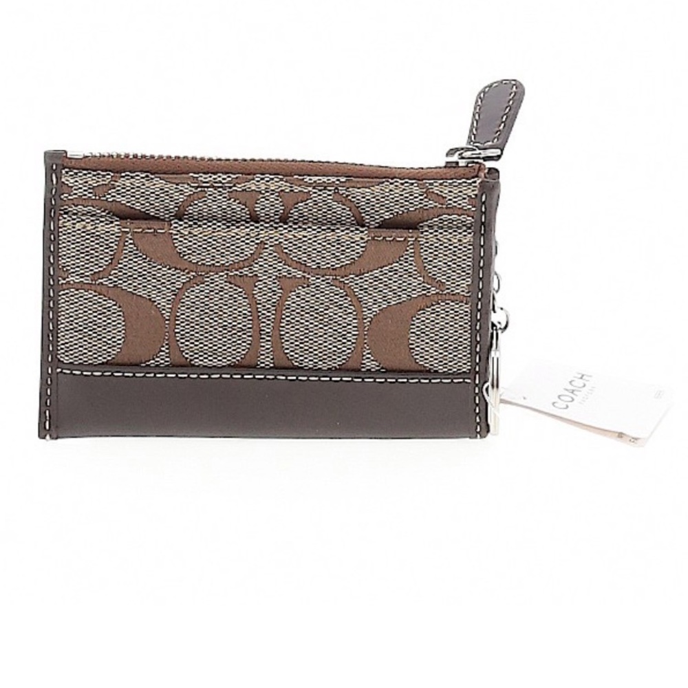 NWT Coach Brown Monogram Coin Purse / Card Wallet